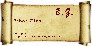 Behan Zita névjegykártya